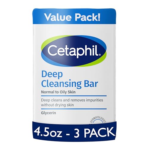 Deep Cleansing Face & Body Bar Soap, Sensitive Skin Care, 3 ct