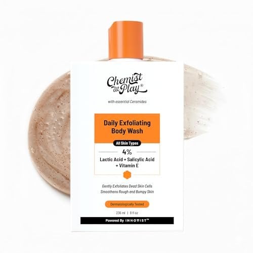 Body Wash Exfoliating For Dry Rough Bumpy Strawberry Skin With 1% Salicylic Acid 2% Lactic