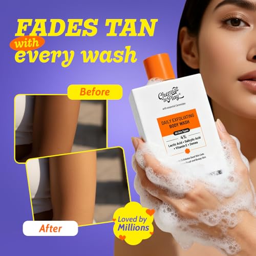 Body Wash Exfoliating For Dry Rough Bumpy Strawberry Skin With 1% Salicylic Acid 2% Lactic