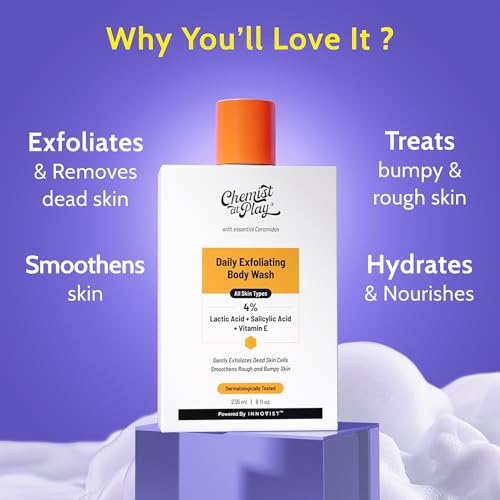 Body Wash Exfoliating For Dry Rough Bumpy Strawberry Skin With 1% Salicylic Acid 2% Lactic