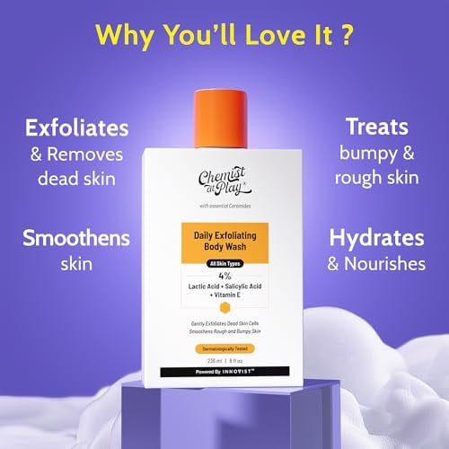Body Wash Exfoliating For Dry Rough Bumpy Strawberry Skin With 1% Salicylic Acid 2% Lactic