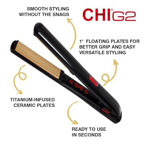G2 Titanium Infused Ceramic Flat Iron 1-Inch