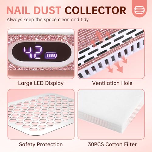 Nail Dust Collector Rechargeable Dust Collector Nail Tech