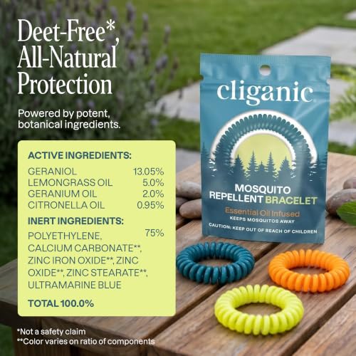 10 Pack Mosquito Repellent Bracelets for Adults & Kids - Natural DEET-Free Bands