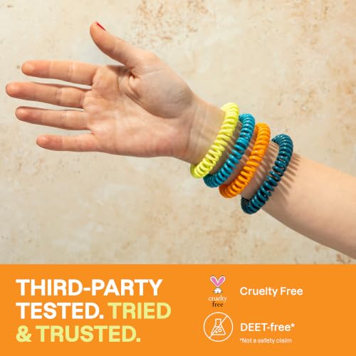 10 Pack Mosquito Repellent Bracelets for Adults & Kids - Natural DEET-Free Bands