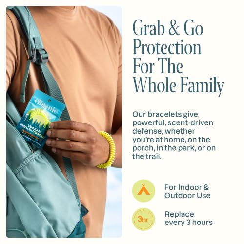 10 Pack Mosquito Repellent Bracelets for Adults & Kids - Natural DEET-Free Bands