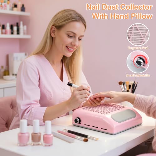 Nail Dust Collector for Acrylic Nails Vacuum 4500RPM Adjustable
