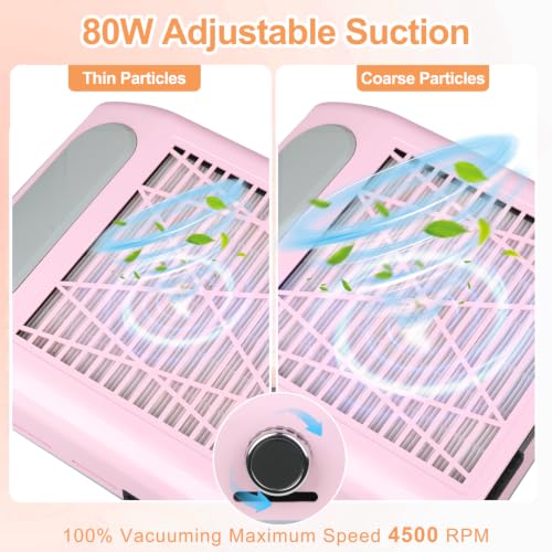 Nail Dust Collector for Acrylic Nails Vacuum 4500RPM Adjustable