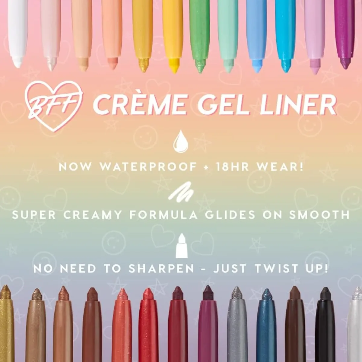 Crème Gel Waterproof Eyeliner - 18HR Wear, Ultra-Pigmented Eyeliner Pencil with Matte & Metallic Finishes - Smudge-Proof, Vegan & Cruelty-Free - Joy Ride (0.01 oz)