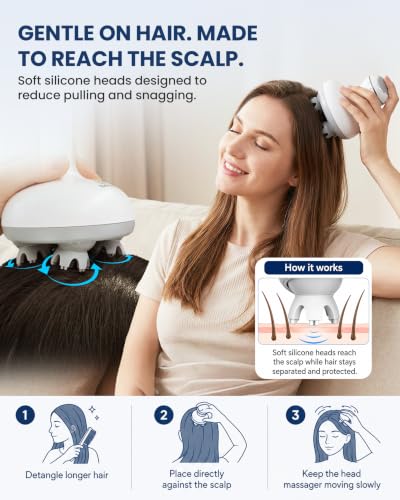 Scalp Massager for Hair Growth Electric Head Massager Tangle-Free
