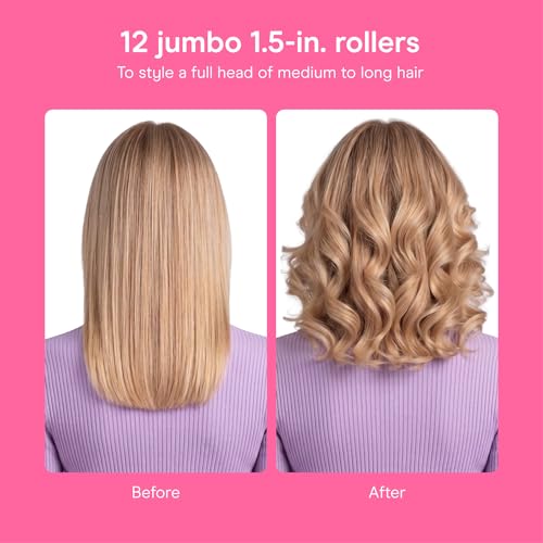 Jumbo Hot Rollers Set 1.5 Inch Rollers with Super Clips 12-Count