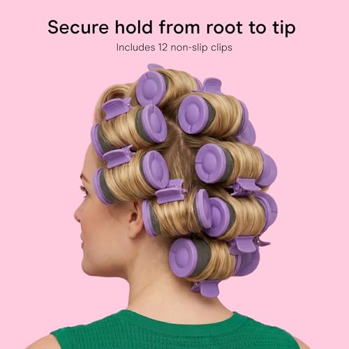Ceramic Hot Rollers 1.75 Inch 1.5 Inch Lavender 12 Count