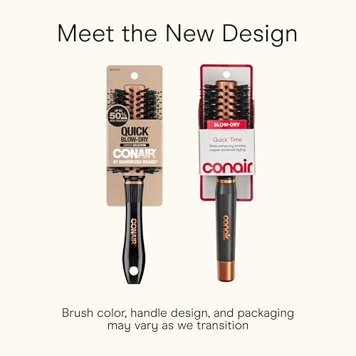 Round Hair Brush Quick Dry Copper Boar and Nylon