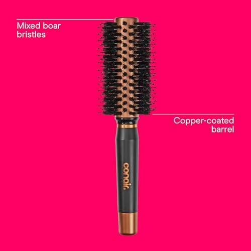 Round Hair Brush Quick Dry Copper Boar and Nylon