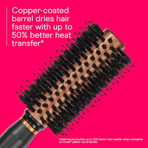 Round Hair Brush Quick Dry Copper Boar and Nylon