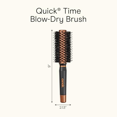 Round Hair Brush Quick Dry Copper Boar and Nylon