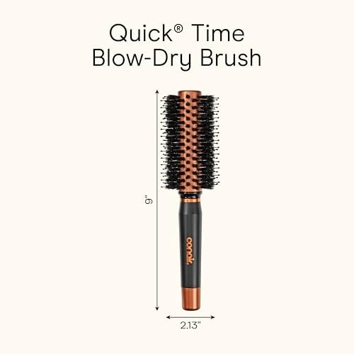 Round Hair Brush Quick Dry Copper Boar and Nylon