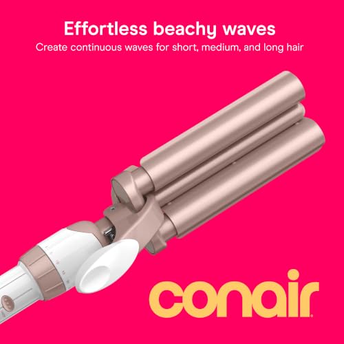 Curling Iron Waver Hair Tool Triple Barrel White Rose Gold