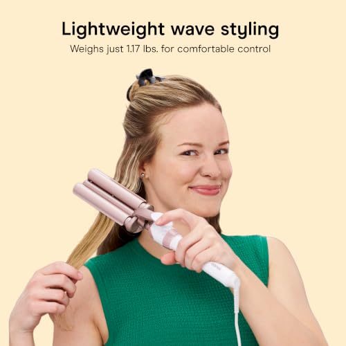 Curling Iron Waver Hair Tool Triple Barrel White Rose Gold