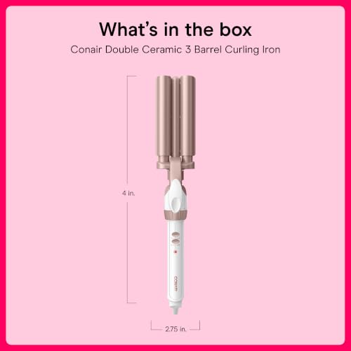 Curling Iron Waver Hair Tool Triple Barrel White Rose Gold