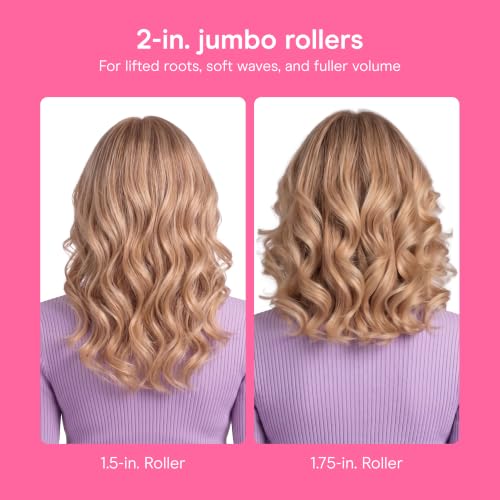 Jumbo Hair Rollers Ceramic 2 Inch Rollers 8 Count Pink
