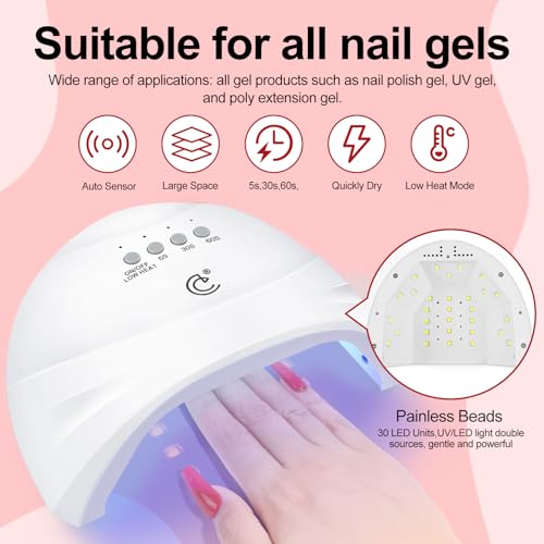 Gel Nail Polish Kit with UV Light Drill