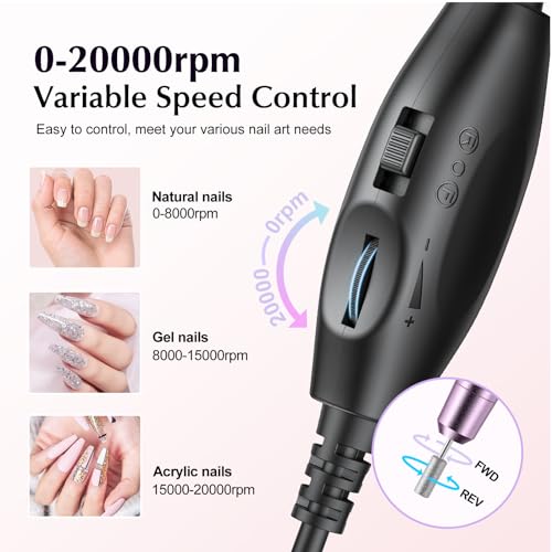 C40 Electric Nail Drill Professional Precise Speed Dial