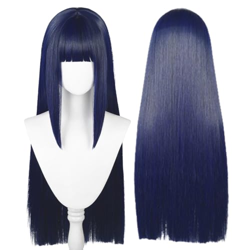 Navy Blue Long Straight Cosplay Wig