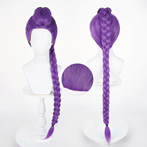 Purple Long Braided Cosplay Wig