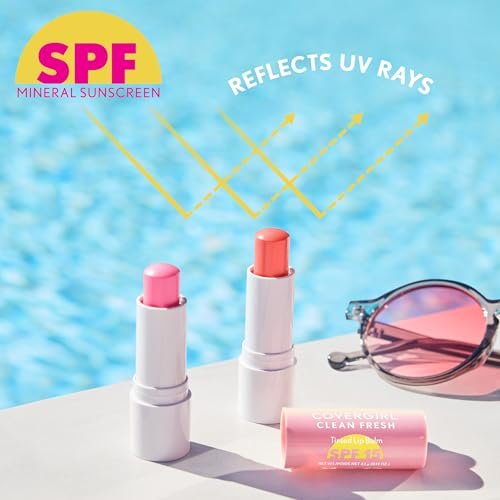 Clean Fresh Tinted Lip Balm SPF 15-20 - Orange You A Cutie, with Mineral Sunscreen, Moisturizing, Vegan Formula, 0.14oz