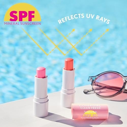 Clean Fresh Tinted Lip Balm SPF 15-20 - Orange You A Cutie, with Mineral Sunscreen, Moisturizing, Vegan Formula, 0.14oz