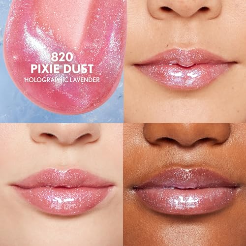 Clean Fresh Yummy Plumper Lip Gloss, 820 Pixie Dust, Plumper, Shiny, Vegan Formula, Easy to Apply, Minty Flavor, 0.33oz