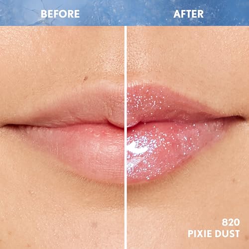 Clean Fresh Yummy Plumper Lip Gloss, 820 Pixie Dust, Plumper, Shiny, Vegan Formula, Easy to Apply, Minty Flavor, 0.33oz
