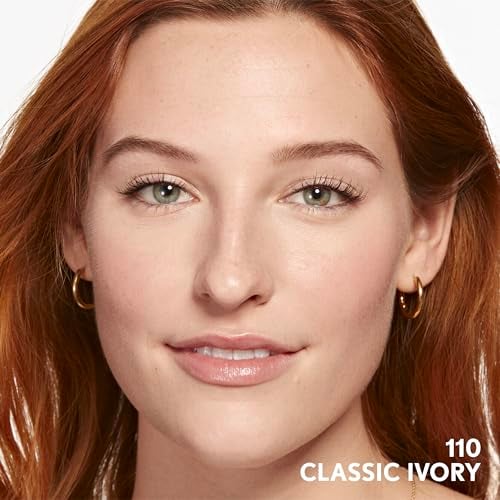 Clean Invisible Foundation Makeup, Dewy & Glowy Natural Finish, Buildable Coverage, Skin-Like Smooth Look, Vegan, Classic Ivory, 1oz