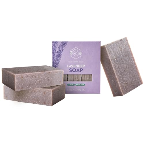 Crate 61, Natural Bar Soap, Vegan, Lavender, Handmade Soap With Premium Essential Oils, Cold Pressed Face And Body Bar For Men And Women (4 oz, 3 Bars) Lavender 3