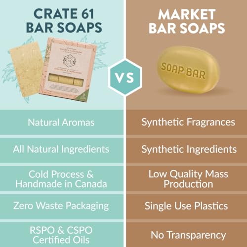 , Handmade in Canada, Plant Based Natural Bar Soap Cold Pressed For Face & Body, w/Premium Essential Oils, For Men & Women 3 Pack (Ginger Cardamom)