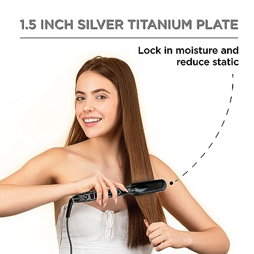 Classic Silver Titanium Flat Iron 1.5-Inch