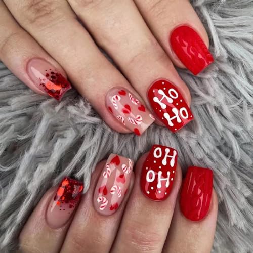 6 Packs (144 Pcs) Christmas Press on Nails