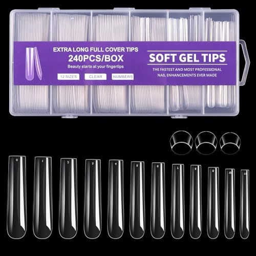 Long Square Nail Tips, 240pc