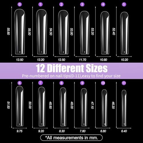 Long Square Nail Tips, 240pc