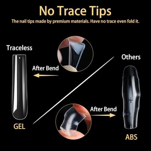 Long Square Nail Tips, 240pc