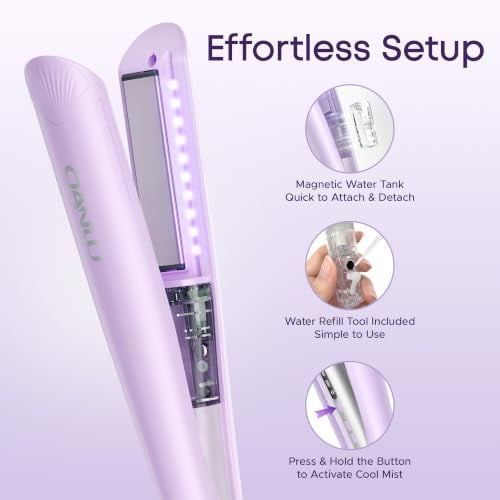 1 Inch Cool Mist Flat Iron Steam Hair Straightener