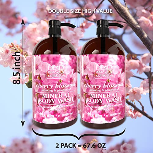Cherry Body Wash for Women and Men - with Pure Dead Sea Minerals and Cherry Seeds Oil - Cl