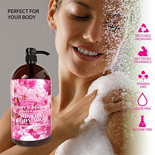 Cherry Body Wash for Women and Men - with Pure Dead Sea Minerals and Cherry Seeds Oil - Cl