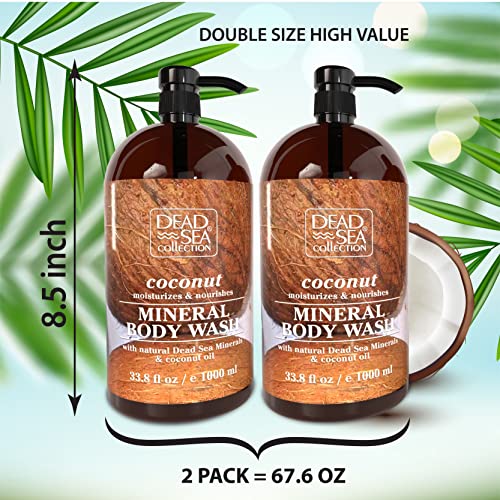 Coconut Body Wash for Women and Men - with Pure Dead Sea Minerals and Coconut Oil - Cleans