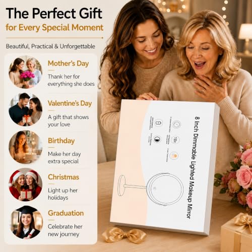 Makeup Mirror Rechargeable Vanity Mirror 3 Lights 1X 10X