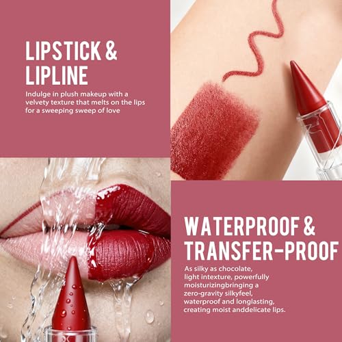 Orange Red Lipstick Gradient Matte Lip Liner Combo Women