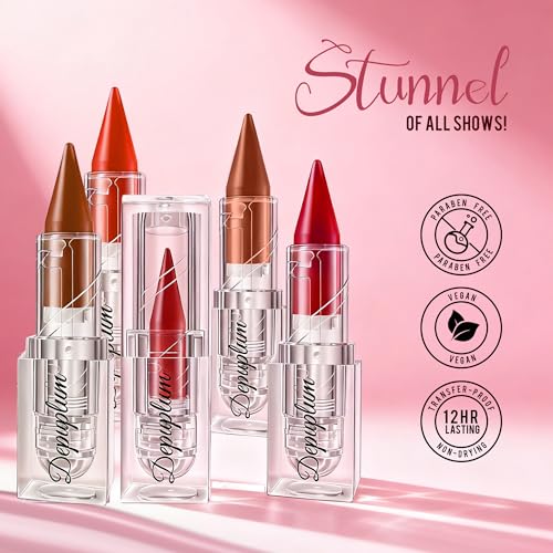 Orange Red Lipstick Gradient Matte Lip Liner Combo Women