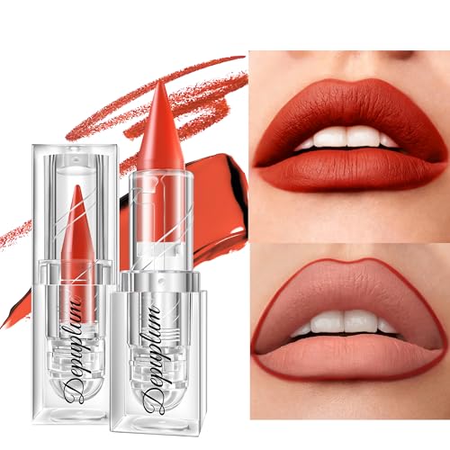 Orange Red Lipstick Gradient Matte Lip Liner Combo Women