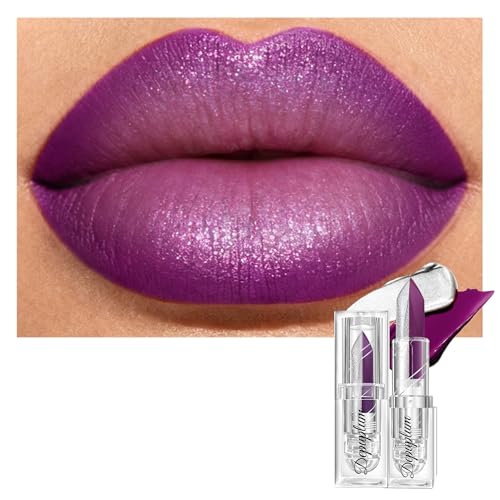 Purple Matte Lipstick Silver Lipstick Ombre Lips Dual Tone